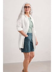 Seasalt Cornwall White 100% Linen Beach Road Shirt - Image 3 of 4
