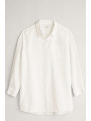 Seasalt Cornwall White 100% Linen Beach Road Shirt - Image 4 of 4