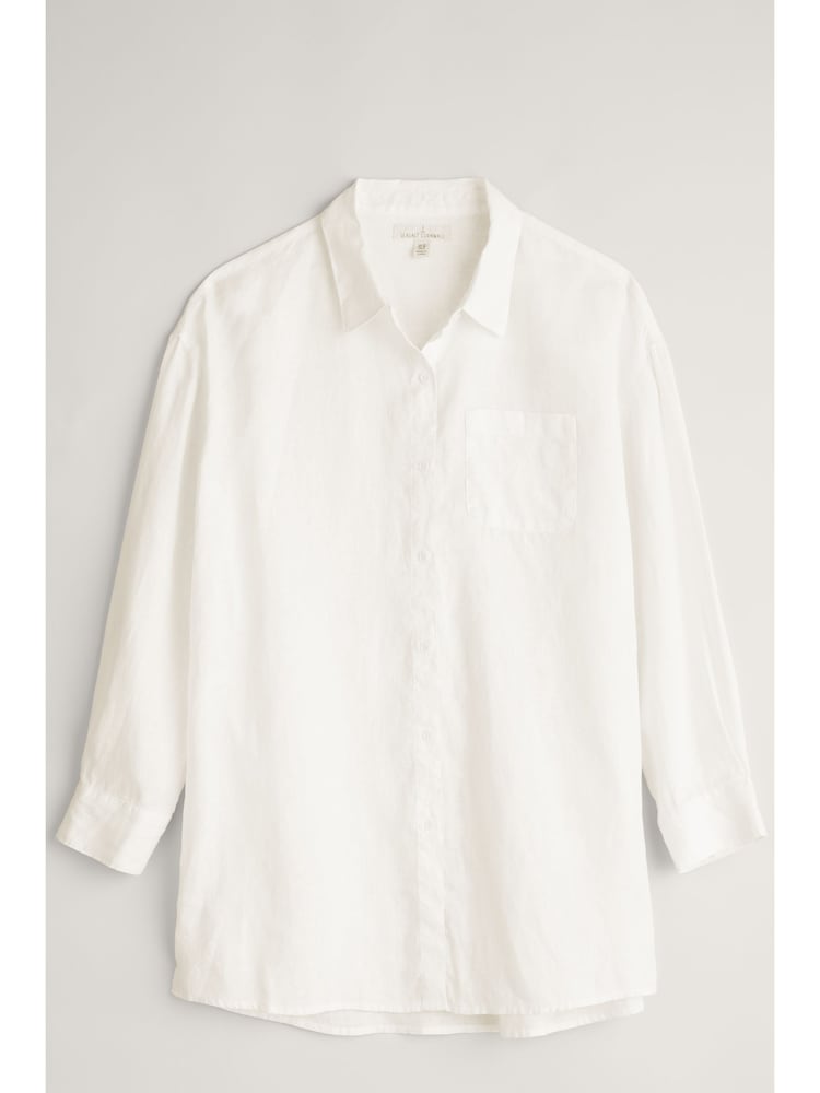 Seasalt Cornwall White 100% Linen Beach Road Shirt - Image 4 of 4 Seasalt Cornwall White 100% Linen Beach Road Shirt - Image 4 of 4