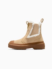 Converse Brown Chuck Taylor Junior Suede Fleece Lined Lugged Chelsea Boots - Image 7 of 12