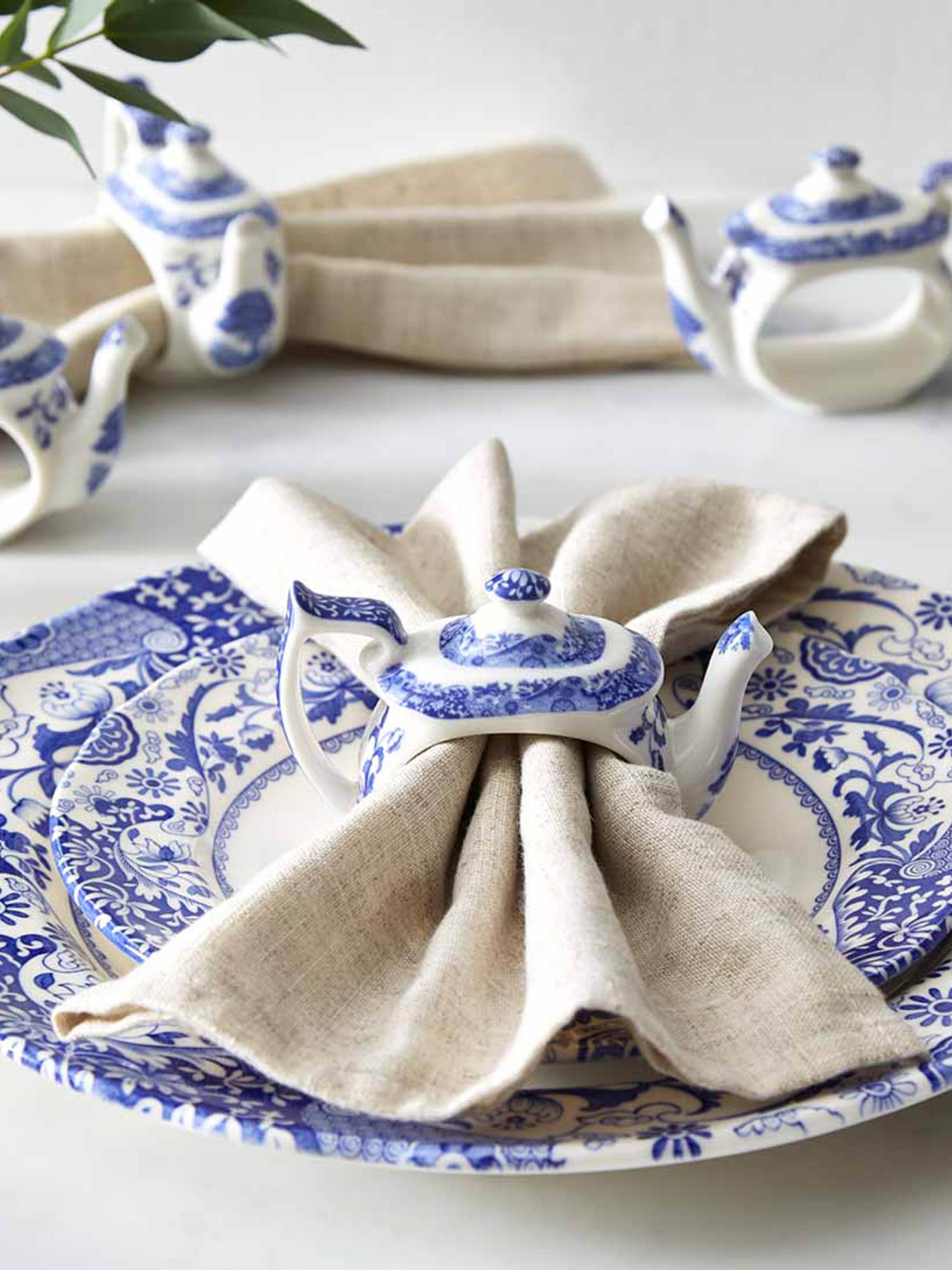 Buy Spode Blue Italian Teapot Napkin Rings Set of 4 from Next Ireland