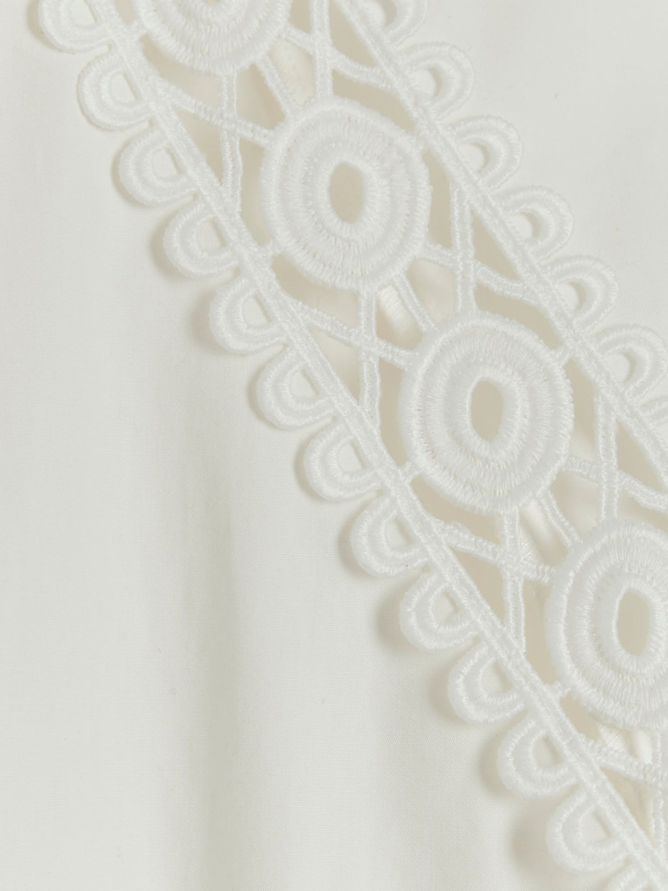 River Island White Crochet 100% Cotton Blouse - Image 4 of 4