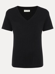Phase Eight Black V-Neck 100% Cotton Elspeth Top - Image 6 of 6