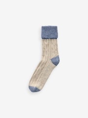 Oatmeal / Brights Thermal Wool Blend Ankle Socks With Silk 4 Pack - Image 2 of 7