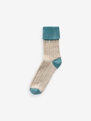 Oatmeal / Brights Thermal Wool Blend Ankle Socks With Silk 4 Pack - Image 4 of 7