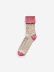 Oatmeal / Brights Thermal Wool Blend Ankle Socks With Silk 4 Pack - Image 5 of 7