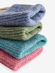 Oatmeal / Brights Thermal Wool Blend Ankle Socks With Silk 4 Pack - Image 6 of 7
