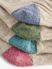 Oatmeal / Brights Thermal Wool Blend Ankle Socks With Silk 4 Pack - Image 7 of 7