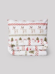 Santa & Rudolph Fairisle Christmas Duvet Cover and Pillowcase Set - Image 10 of 11