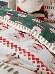 Santa & Rudolph Fairisle Christmas Duvet Cover and Pillowcase Set - Image 6 of 11