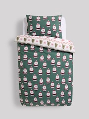 Santa & Rudolph Fairisle Christmas Duvet Cover and Pillowcase Set - Image 9 of 11
