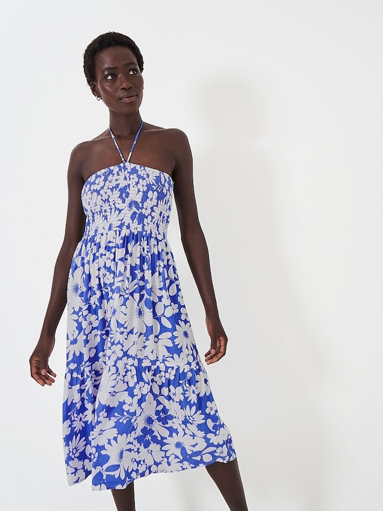 Crew Clothing Blue Crinkle Beach Dress - Image 1 of 5
