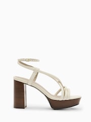 AllSaints White Bella Platform Heels - Image 3 of 7