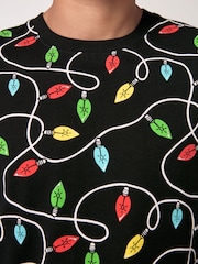 Black Lights Pattern Christmas 100% Cotton T-Shirt - Image 4 of 7
