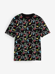 Black Lights Pattern Christmas 100% Cotton T-Shirt - Image 5 of 7