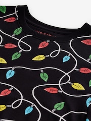 Black Lights Pattern Christmas 100% Cotton T-Shirt - Image 6 of 7