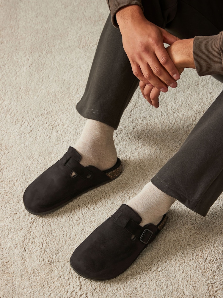 Black Buckle Mule Slippers - Image 1 of 7