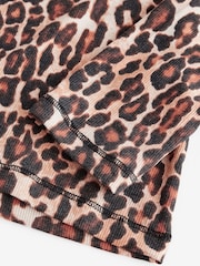 Animal Leopard Long Sleeve Ribbed Roll Neck Top - Image 8 of 9