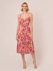 Adrianna Papell Plissiertes Midikleid, Pink - Bild 1 von 7