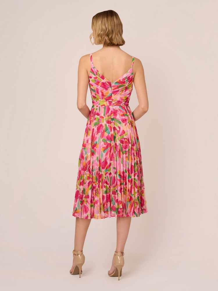 Adrianna Papell Plissiertes Midikleid, Pink - Bild 2 von 7