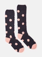 Joules Women's Fluffy Pink Socks (size 4-8) - Image 1 of 3