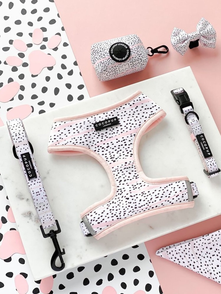 Cocopup Pink Dalmatian Dog Harness Collar and Lead Bundle - Image 2 of 5