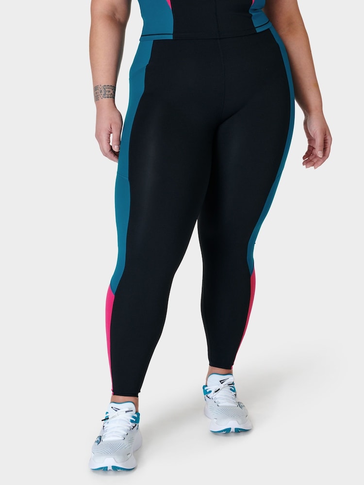 Sweaty Betty Black Beet Pink Reef Teal Full Length Power UltraSculpt High Waist Workout Leggings - Image 2 of 10