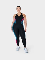 Sweaty Betty Black Beet Pink Reef Teal Full Length Power UltraSculpt High Waist Workout Leggings - Image 3 of 10