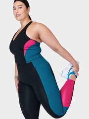 Sweaty Betty Black Beet Pink Reef Teal Full Length Power UltraSculpt High Waist Workout Leggings - Image 5 of 10