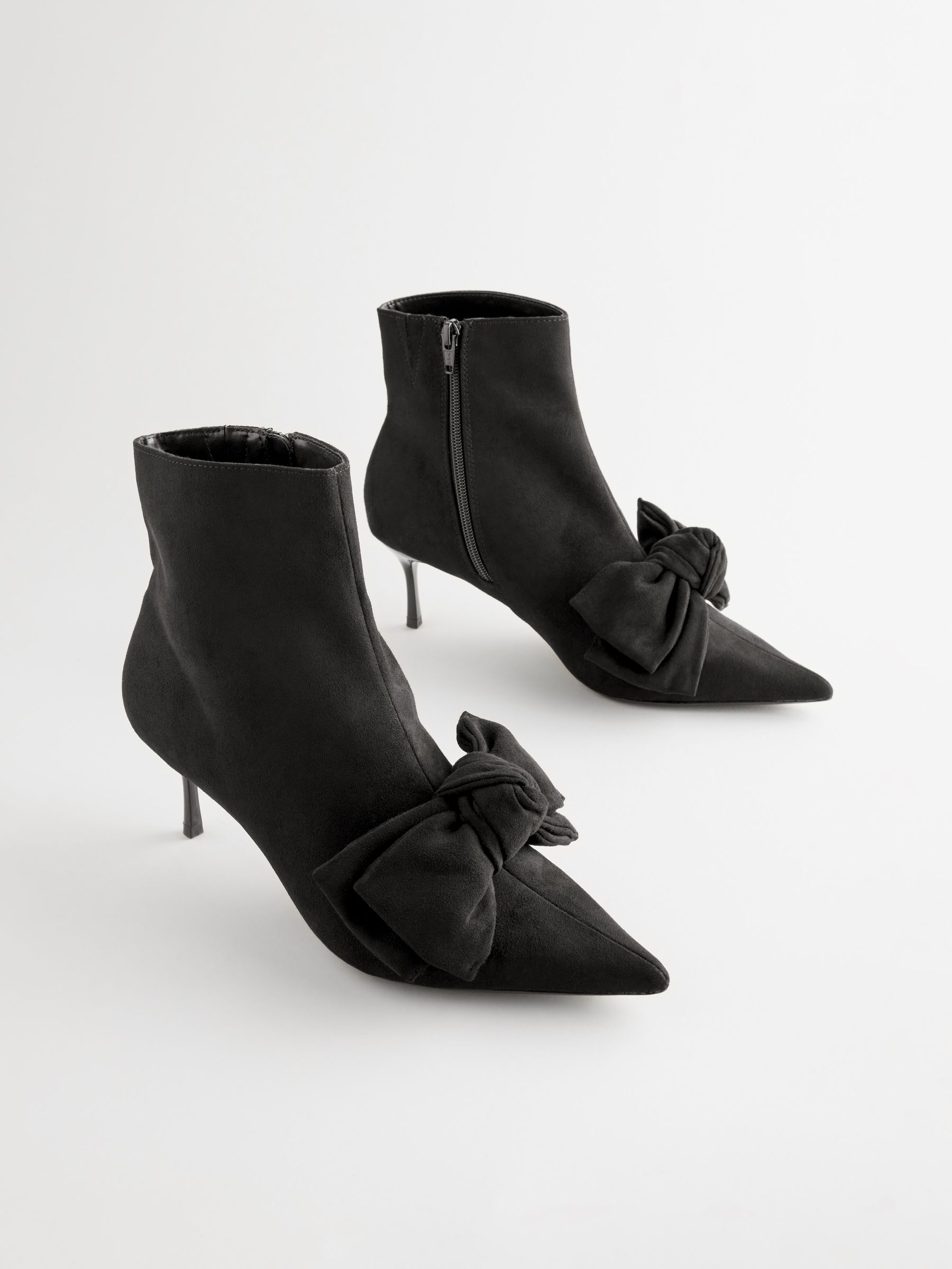 Buy Black Forever Comfort Bow Detail Skinny Heeled Boots from the Next UK online shop