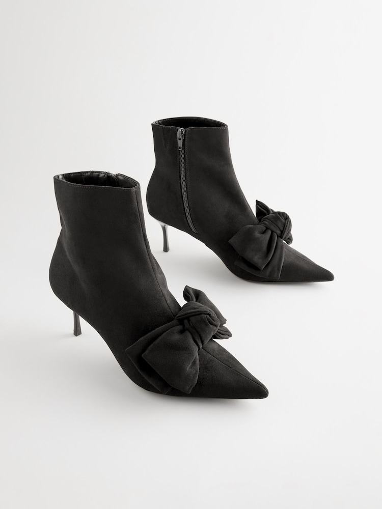 Preto - Forever Comfort® Bow Detail Skinny Heeled Boots - Imagem 1 de 3