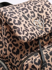 حقيبة ظهر من النايلون بنقشة الفهد للبنات من River Island - صورة 5 من 5