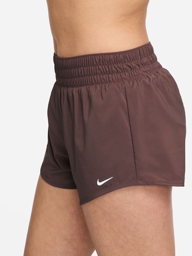 Nike Brown One Dri-FIT Mid Rise 3" Brief Lined Shorts - Image 3 of 5