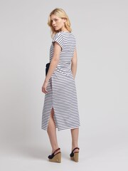 U.S. Polo Assn. Blue Womens Striped Bow Jersey Dress - Image 2 of 6