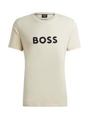 BOSS Beige Large Chest 100% Cotton T-Shirt - Image 3 of 3