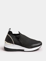 Yours Curve Black Meic Trim Platform Trainers In Wide E Fit - Image 3 of 5