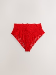 Red/Pink High Rise High Leg Floral Lace Knickers 3 Pack - Image 6 of 10