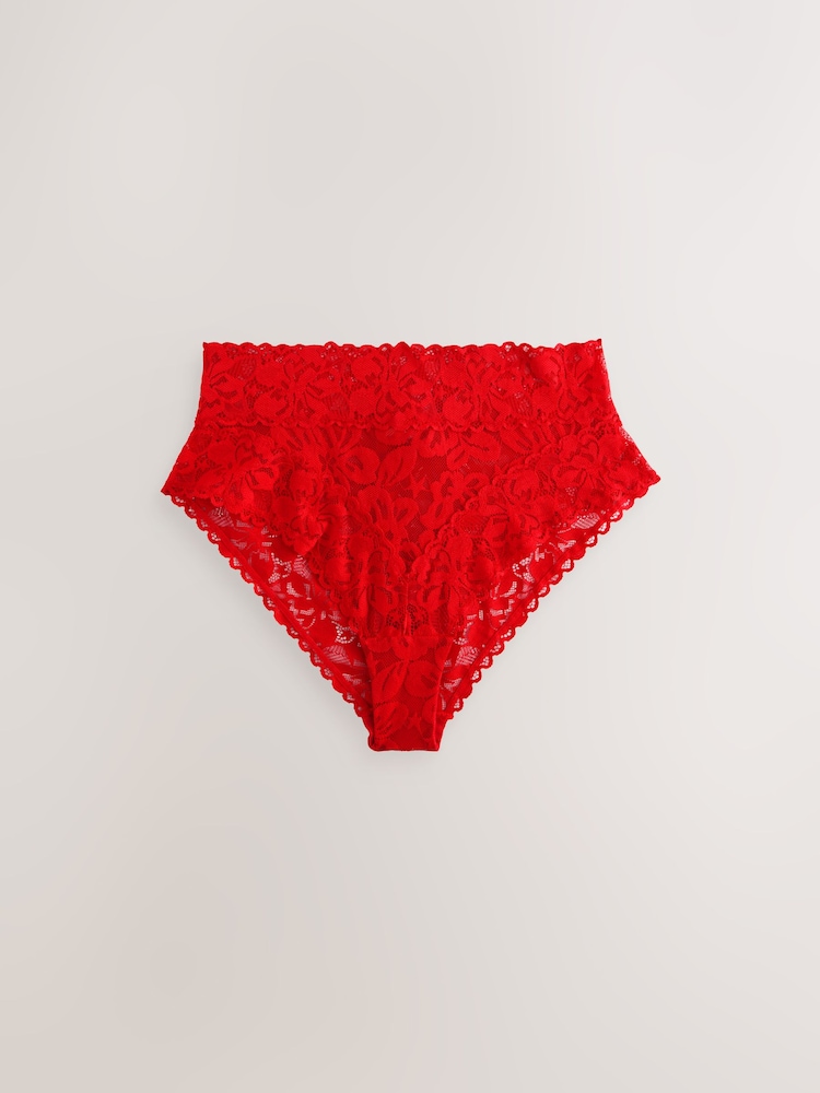 Rouge/Rose - Culotte en dentelle Fleuri 3 Pack - Image 6 of 10