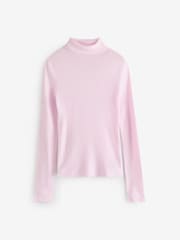 Blush Pink 100% Merino Wool Premium High Roll Neck Knitted Jumper - Image 4 of 6