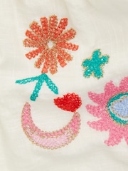 Angels By Accessorize White Girls Embroidered Cotton Dress - Image 3 of 3