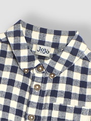 JoJo Maman Bébé Navy Gingham Shirt - Image 3 of 3