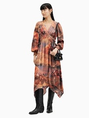 AllSaints Purple Estelle Colca Dress - Image 1 of 5