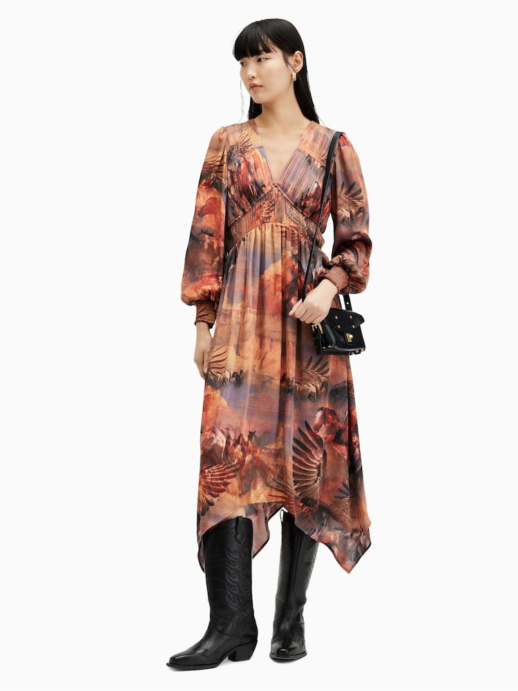 AllSaints Purple Estelle Colca Dress - Image 1 of 5