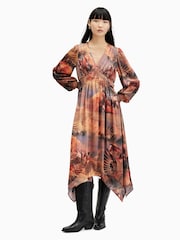 AllSaints Purple Estelle Colca Dress - Image 3 of 5