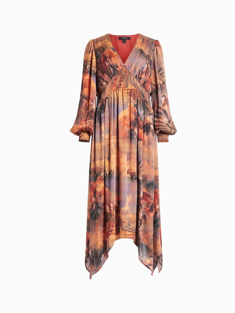 AllSaints Purple Estelle Colca Dress - Image 5 of 5