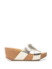 Moda in Pelle Hollie H Band Mules Cork Wedges - Image 1 of 4