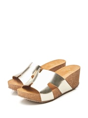 Moda in Pelle Hollie H Band Mules Cork Wedges - Image 2 of 4