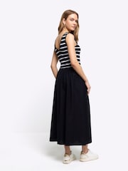 River Island Gestreiftes Midikleid aus Leinen - Bild 2 von 4