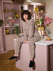 Rockett St George Leopard Print Jersey 100% Cotton Pyjamas Set - Image 1 of 8