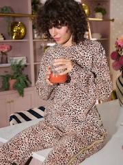Rockett St George Leopard Print Jersey 100% Cotton Pyjamas Set - Image 4 of 8